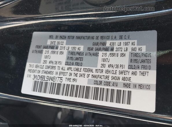 3MVDMBBL5NM451775 2022 MAZDA CX-30 Черный Вид подкапотного пространства