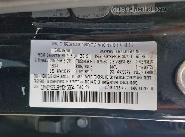 3MVDMBBL9MM215354 2021 MAZDA CX-30 Черный Вид подкапотного пространства