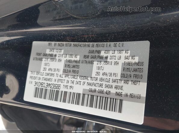 3MVDMBCL9MM238986 2021 MAZDA CX-30 Dark Blue Engine compartment view