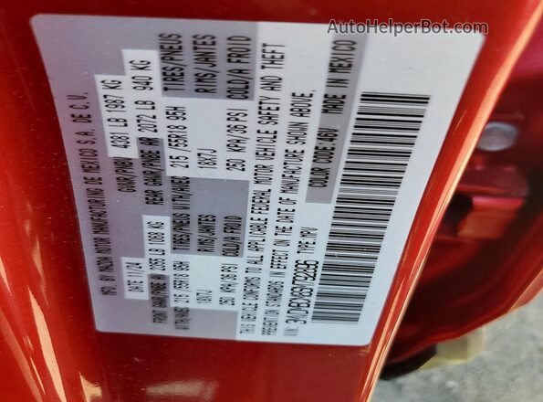 3MVDMBCM8SM792896 2025 MAZDA CX-30 Red Widok naklejki z numerem VIN