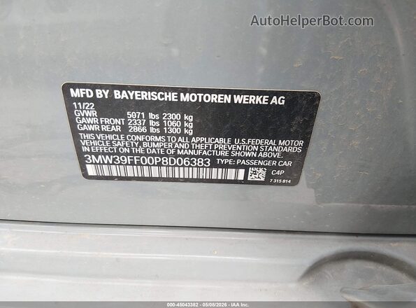 3MW39FF00P8D06383 2023 BMW OTHER Gray Widok komory silnika