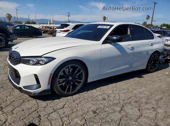 3MW49FS07P8C98017 2023 BMW M3 White Առջևի ձախ երեք քառորդ տեսարան