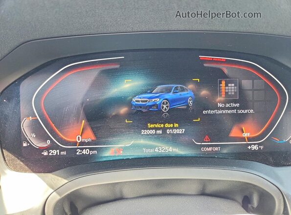 3MW5R7J07N8C59372 2022 BMW OTHER Blue ხელსაწყოთა პანელის ხედი
