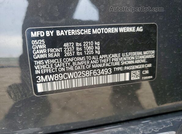3MW89CW02S8F63493 2025 BMW OTHER Gray Widok komory silnika