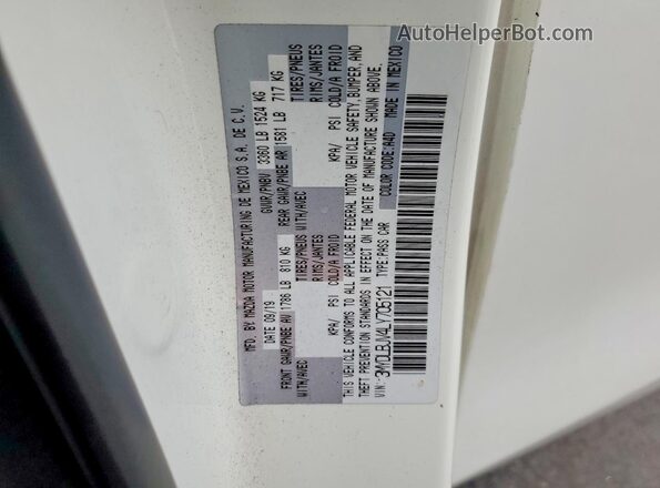 3MYDLBJV4LY705121 2020 TOYOTA YARIS Белый Вид подкапотного пространства