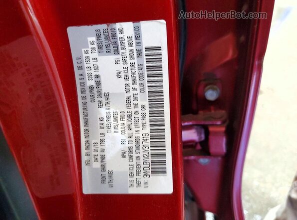 3MYDLBYV2JY317419 2018 TOYOTA YARIS Orange Вид наклейки з VIN-кодом