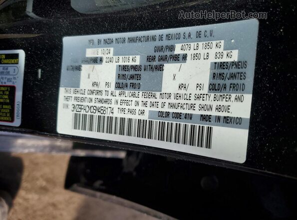 3MZBPACM0SM458174 2025 MAZDA 3 Black Вид підкапотного простору