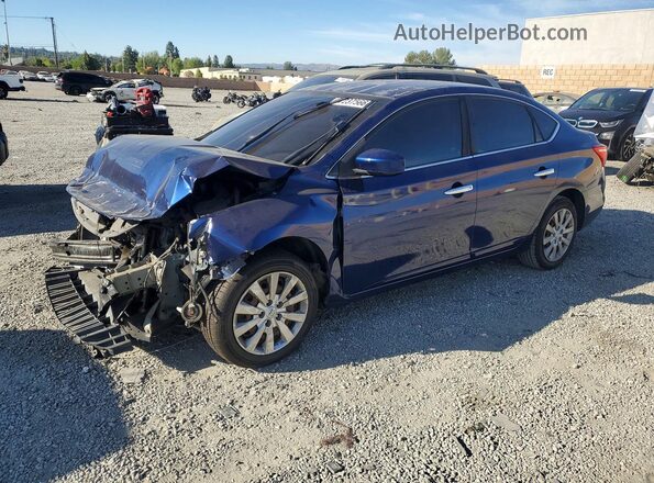 3N1AB7AP0GY319582 2016 NISSAN SENTRA Blue Առջևի ձախ երեք քառորդ տեսարան