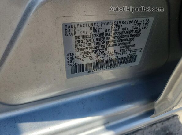 3N1AB7AP0GY322515 2016 NISSAN SENTRA Silver Շարժիչի բաժամունքի տեսք