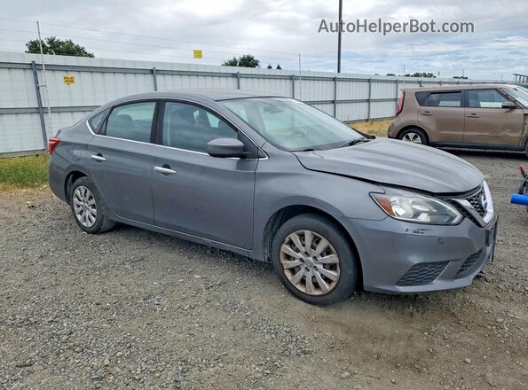 3N1AB7AP0KY243192 2019 NISSAN SENTRA Серый Передняя правая четверть