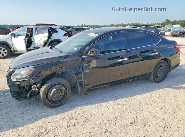 3N1AB7AP0KY252149 2019 NISSAN SENTRA Black Front left