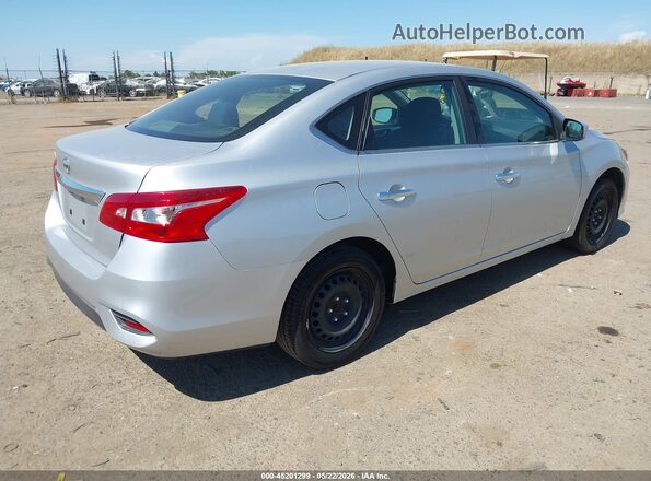 3N1AB7AP0KY383369 2019 NISSAN SENTRA Серебряный Задняя правая четверть