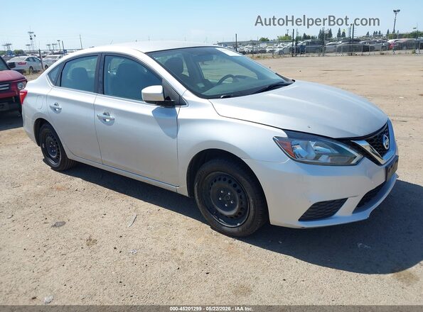 3N1AB7AP0KY383369 2019 NISSAN SENTRA Серебряный Передняя правая четверть