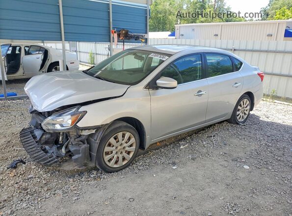 3N1AB7AP1KY253777 2019 NISSAN SENTRA Серебряный Передняя левая четверть