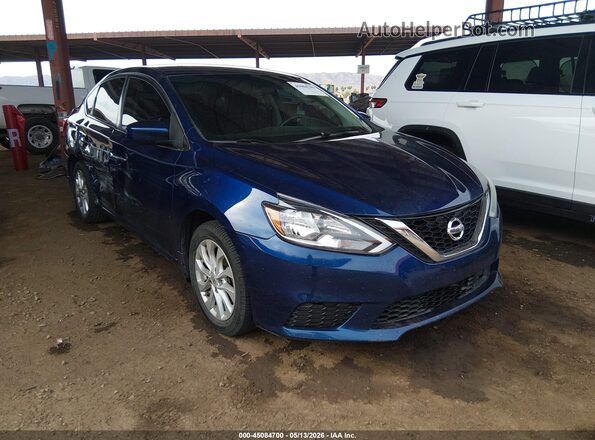 3N1AB7AP2KY248734 2019 NISSAN SENTRA Blue Delantero derecho