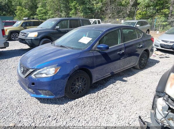 3N1AB7AP2KY268191 2019 NISSAN SENTRA Blue Передня ліва чверть