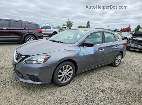 3N1AB7AP2KY279711 2019 NISSAN SENTRA Серый Передняя левая четверть