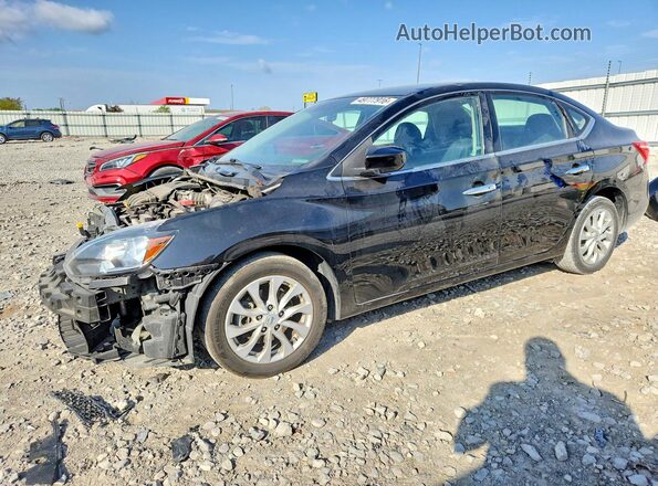 3N1AB7AP2KY357761 2019 NISSAN SENTRA Черный Передняя левая четверть