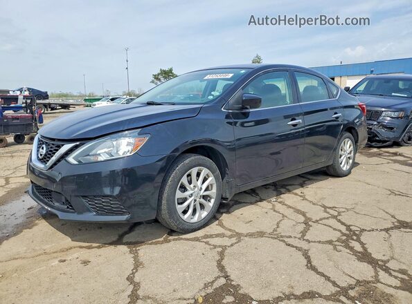 3N1AB7AP2KY439652 2019 NISSAN SENTRA Black წინა მარცხენა ხედი სამი მეოთხედიდან