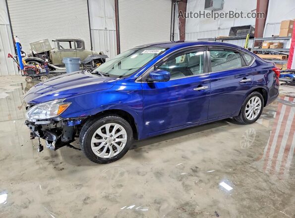 3N1AB7AP3JL658275 2018 NISSAN SENTRA Синий Передняя левая четверть