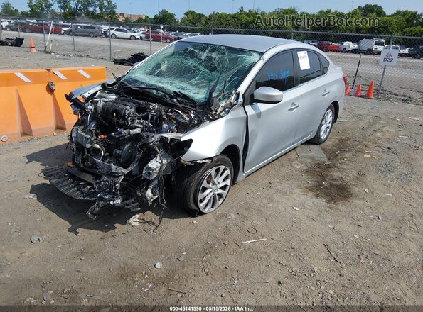 3N1AB7AP3KY435657 2019 NISSAN SENTRA Silver წინა მარცხენა ხედი სამი მეოთხედიდან