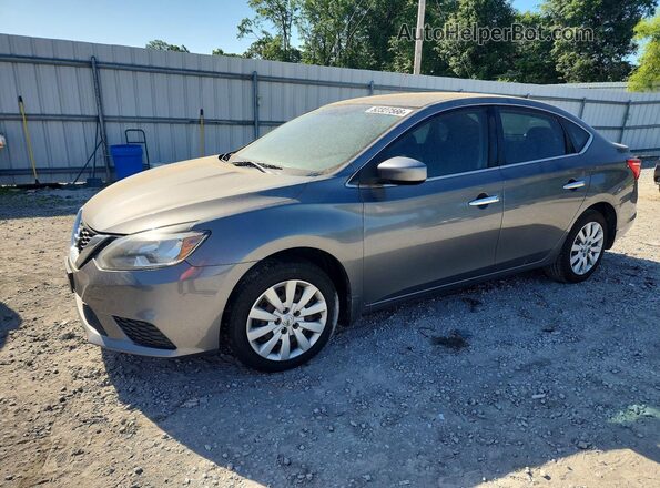 3N1AB7AP4KY219512 2019 NISSAN SENTRA Серый Передняя левая четверть
