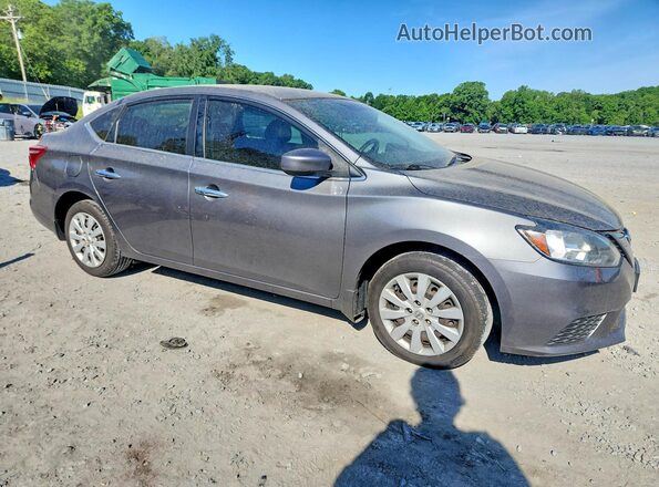 3N1AB7AP4KY219512 2019 NISSAN SENTRA Серый Передняя правая четверть