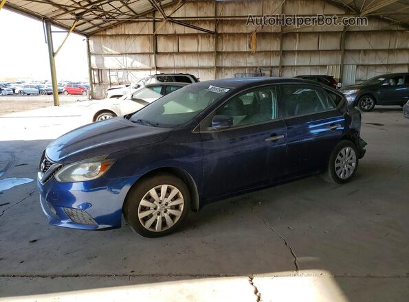3N1AB7AP4KY402425 2019 NISSAN SENTRA Blue Առջևի ձախ երեք քառորդ տեսարան