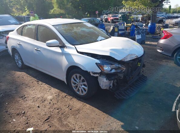3N1AB7AP4KY437563 2019 NISSAN SENTRA Белый Передняя правая четверть