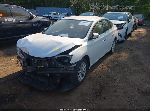 3N1AB7AP4KY437563 2019 NISSAN SENTRA Белый Передняя левая четверть