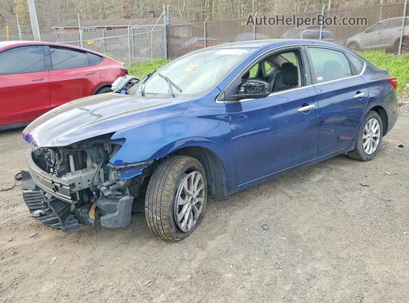 3N1AB7AP5JY217718 2018 NISSAN SENTRA Blue Vista tres cuartos delantera izquierda