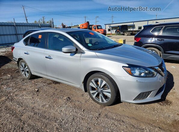 3N1AB7AP5KY242233 2019 NISSAN SENTRA Серебряный Передняя правая четверть