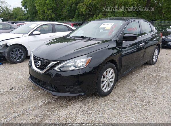 3N1AB7AP5KY284451 2019 NISSAN SENTRA Black წინა მარცხენა ხედი სამი მეოთხედიდან