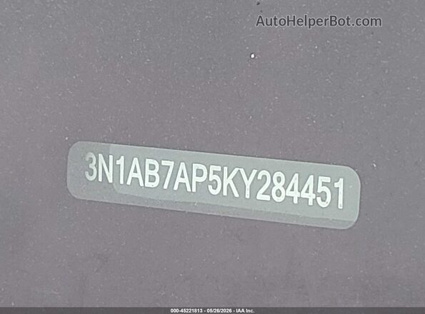 3N1AB7AP5KY284451 2019 NISSAN SENTRA Black ძრავის განყოფილების ხედი