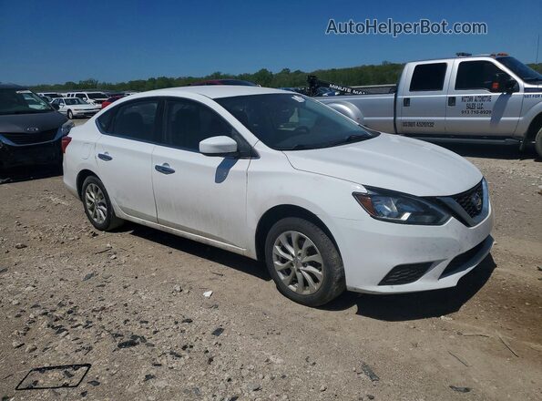 3N1AB7AP5KY448412 2019 NISSAN SENTRA Белый Передняя правая четверть