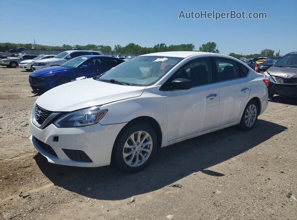 3N1AB7AP5KY448412 2019 NISSAN SENTRA Белый Передняя левая четверть