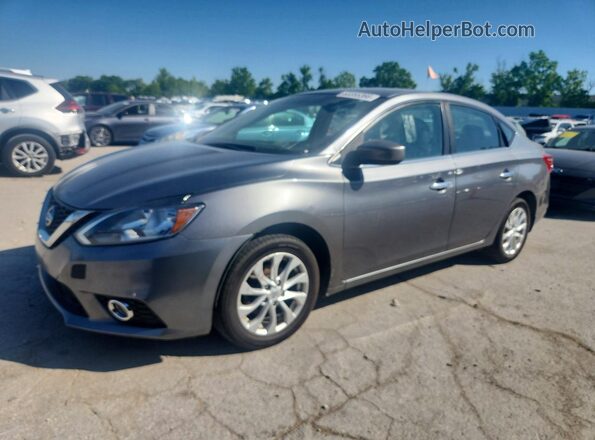 3N1AB7AP6JY256141 2018 NISSAN SENTRA Gray Przód lewy