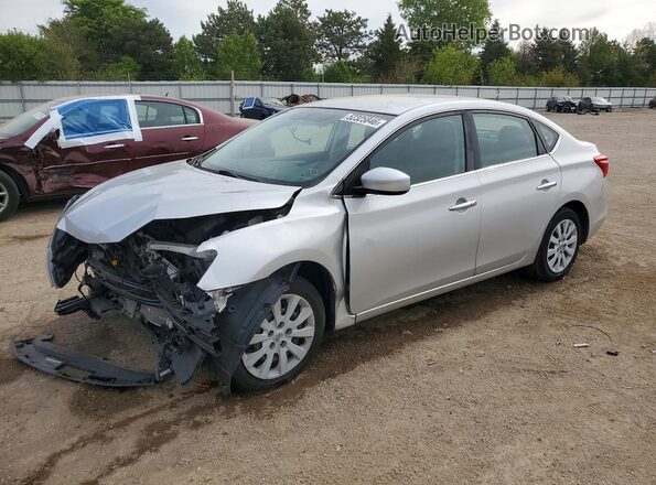 3N1AB7AP6KY302147 2019 NISSAN SENTRA Silver წინა მარცხენა ხედი სამი მეოთხედიდან