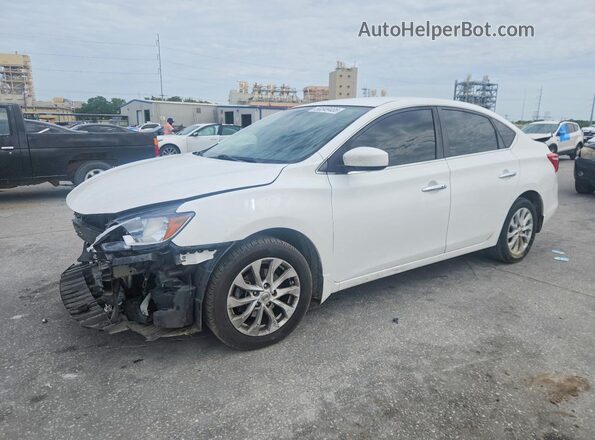 3N1AB7AP6KY336802 2019 NISSAN SENTRA White წინა მარცხენა ხედი სამი მეოთხედიდან