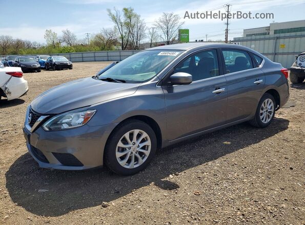 3N1AB7AP6KY362249 2019 NISSAN SENTRA Gray წინა მარცხენა ხედი სამი მეოთხედიდან