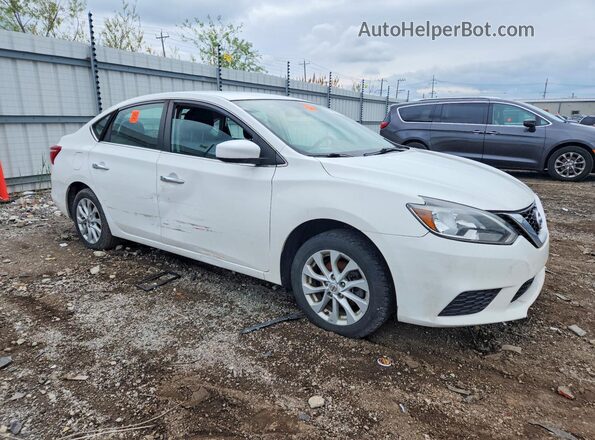 3N1AB7AP7KY370084 2019 NISSAN SENTRA Белый Передняя правая четверть