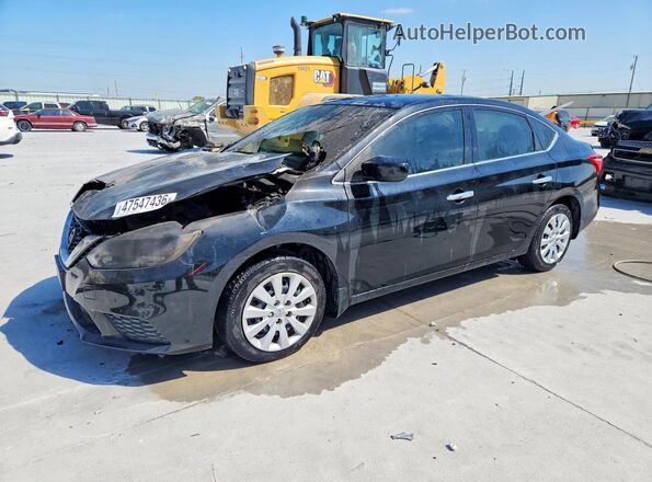 3N1AB7AP7KY454583 2019 NISSAN SENTRA Black წინა მარცხენა ხედი სამი მეოთხედიდან