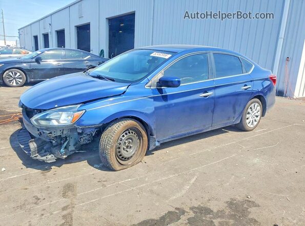 3N1AB7AP8GY237129 2016 NISSAN SENTRA Синий Передняя левая четверть