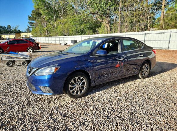 3N1AB7AP8KY435900 2019 NISSAN SENTRA Blue Vista tres cuartos delantera izquierda