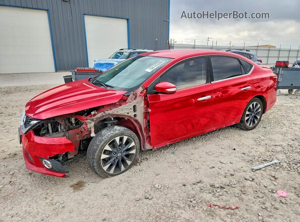 3N1AB7AP9KY356462 2019 NISSAN SENTRA Red წინა მარცხენა ხედი სამი მეოთხედიდან
