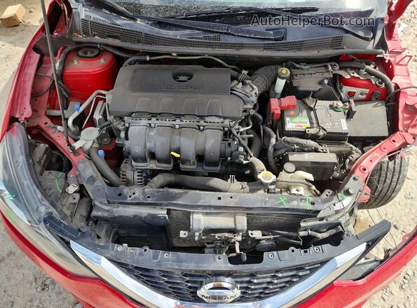 3N1AB7AP9KY356462 2019 NISSAN SENTRA Red უკანა სალონის ხედი