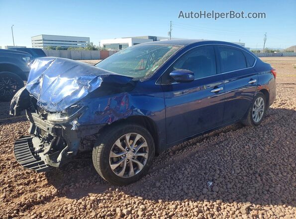 3N1AB7AP9KY439941 2019 NISSAN SENTRA Blue Vista tres cuartos delantera izquierda