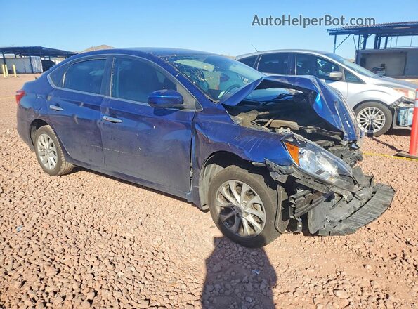 3N1AB7AP9KY439941 2019 NISSAN SENTRA Blue Delantero derecho