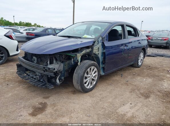 3N1AB7APXJL659665 2018 NISSAN SENTRA Blue წინა მარცხენა ხედი სამი მეოთხედიდან