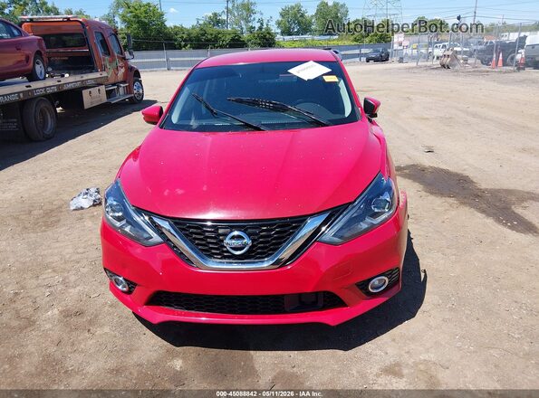 3N1AB7APXKY318304 2019 NISSAN SENTRA Red Widok zestawu wskaźników